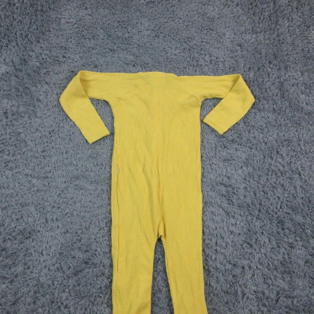 Bonds Coverall One Piece Kids 4 Yellow Eco Thermal Waffle Knit Zip Pajamas NWT - Picture 15 of 16